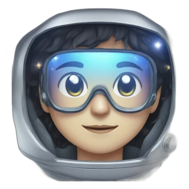 astronaut anime boy glasses sticker