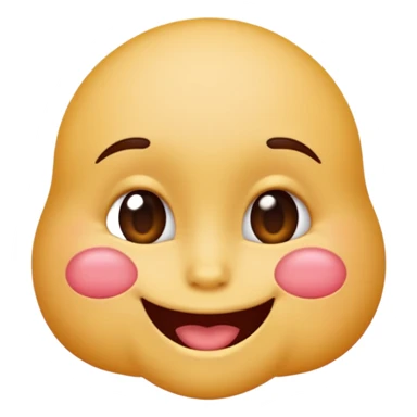 A single emoji that's feeling extreme happiness. Blushing and feeling in love. Grinning and smiling and making a kissy face. Something sweet and perfect to send to someone you love. Not a familiar love something deep and profound. Something unique. sticker