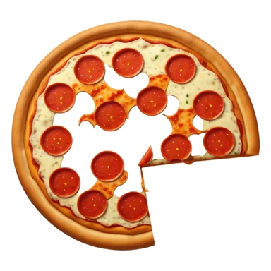 chibi style A pepperoni pizza with evenly sized pepperoni slices, no face, cute, sticker sticker