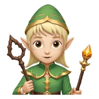 different color elve with staff sticker