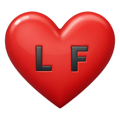 The letters l + f in a heart sticker