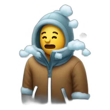 MAN BREATHING COLD AIR sticker