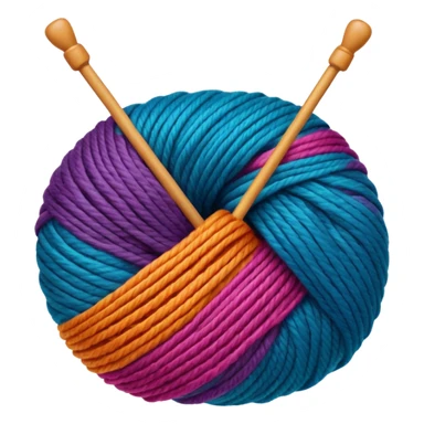 Knitting emoji sticker