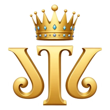 curvy letter T with a crown sticker