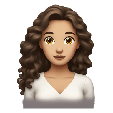 beautiful brunette with brown eyes and flowy hair sticker