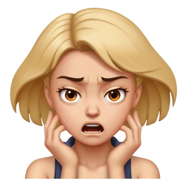 Girl with hands on neck angry sticker