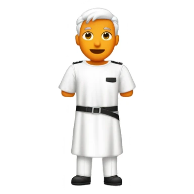 Prisionero blanco vestido con mono naranja en la carcel sticker