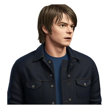 denim jacket against brick wall sticker