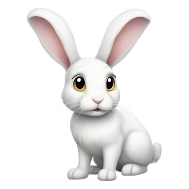 white bunny with floppy ears full body sticker