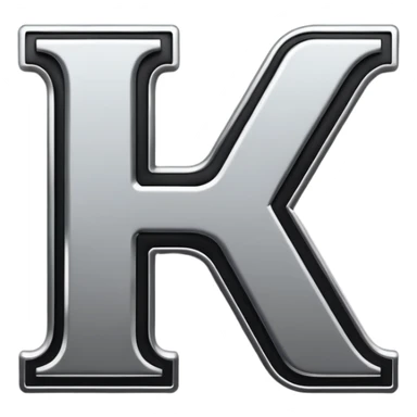 letters BLK black font with silver outline sticker