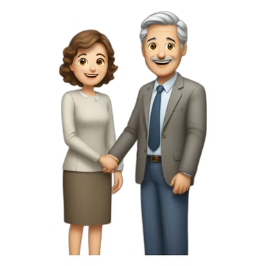 44 old man with brown hair congratulating his wife on the 19th sticker
