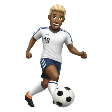 White skin Soccer player kicking a ball  sticker