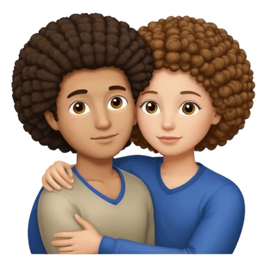 Couple cuddling afro male and Brown haired white Girl  sticker
