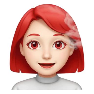 smiling through smoke red squinty eyes sticker