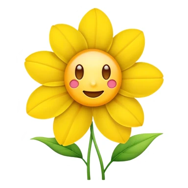 flower with yellow emoji face sticker