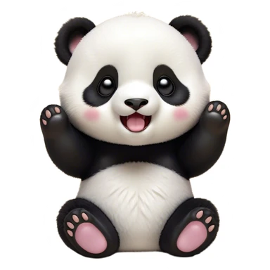 Cinematic Cute Yawning Baby Panda Portrait Emoji, Head tilted slightly with a dramatic, wide-open yawn, showcasing a soft, fuzzy black and white Fur with droopy ears, round eyes barely open in drowsy contentment, Simplified yet irresistibly adorable features, highly detailed, glowing with a soft, cozy glow, high shine, relaxed yet expressive, stylized with a touch of gentle whimsy, bright and endearing, soft glowing outline, capturing the essence of a sleepy yet affectionate baby panda, so drowsy it feels like it could curl up out of the screen for a nap! sticker