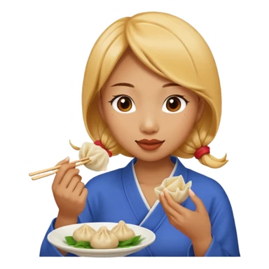 dumpling eat ginger woman sticker
