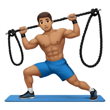 man doing Plank Waves in a crossfit training , with ropes sticker