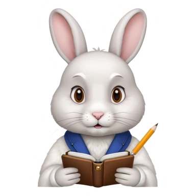 A rabbit checking time and taking notes sticker