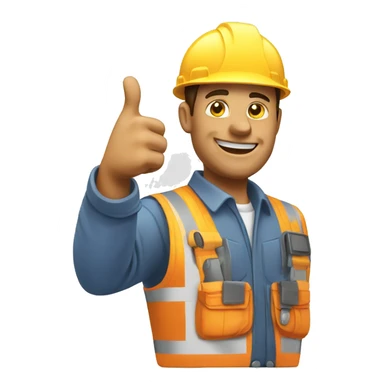 builder with thumbs up sign sticker