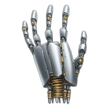 long robotic hand with metallic nails  sticker