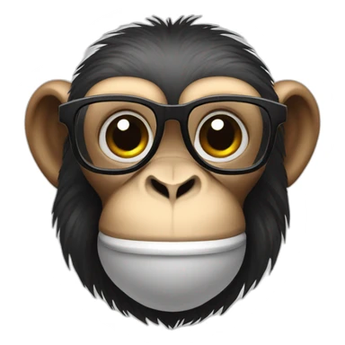 Monkey with specs and apple sticker