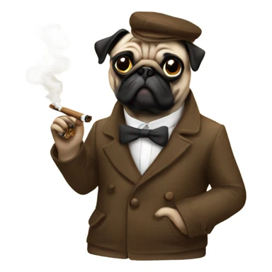 Pug smoking a cigar  sticker
