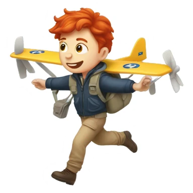 smells redhead boy flying plane sticker