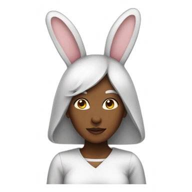 Female wearing rabbit costume sticker
