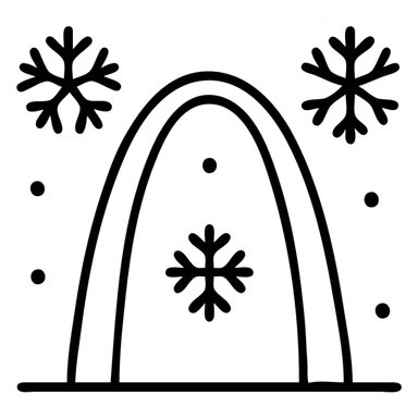 Saint Louis Gateway Arch with snowflakes falling around it sticker