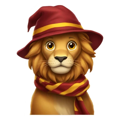 Gryffindor Lion with scarf and hat Hogwarts sticker