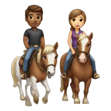 Girl and guy horse riding sticker