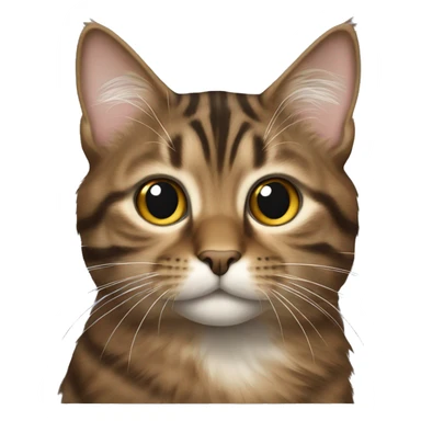 Long hair Brown tabby cat sticker