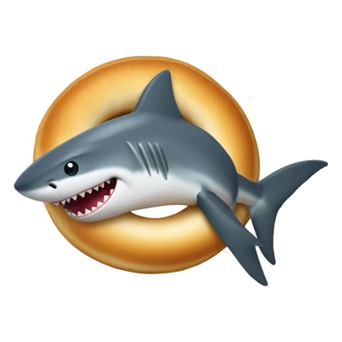 shark in bagel sticker
