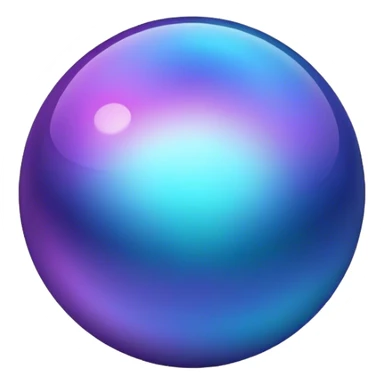 Gradient iridescent purple indigo blue cyan ball sticker