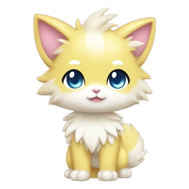 Cute Cool Kawaii Beautiful Pretty Chibi Fur-Sona Shiny Colorful Sparkly Fakemon Full Body sticker