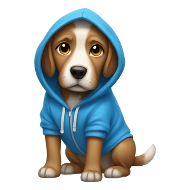 Dog wearing a blue hoodie  sticker