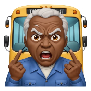 african uncle telling somone to get off the bus let him be angry. sticker