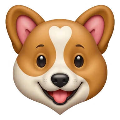 happy dog face inside a heart sticker