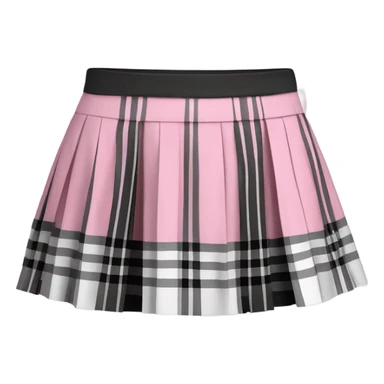Pink tartan pleated mini skirt, isolated sticker