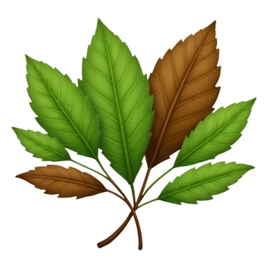 brown and green leaf several sticker
