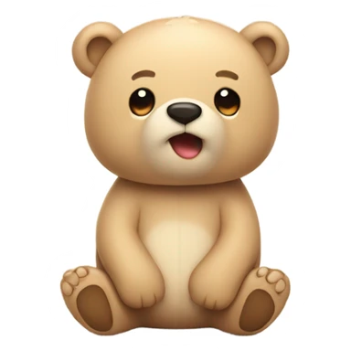 Cute beige bear sticker