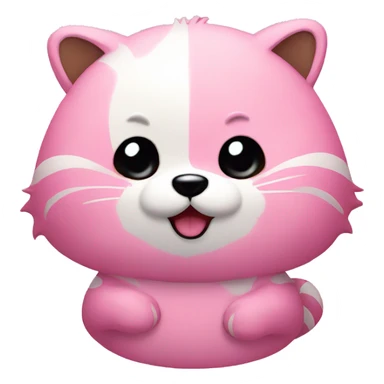 The round face and pink raccoon, Sanrio. The eyes are round sticker