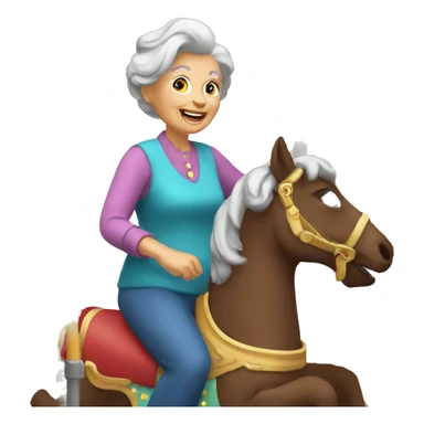 grannies on the carousel sticker