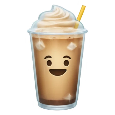 iced latte in a clear cup sticker