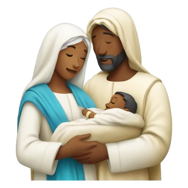 Mary and Joseph holding baby Jesus sticker