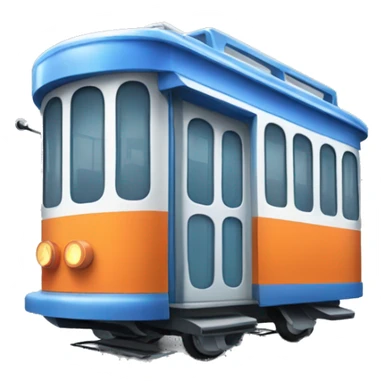 Blue orange white trolley sticker