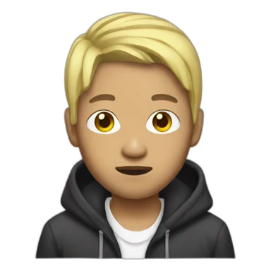 Asian rapper with blond hair sticker