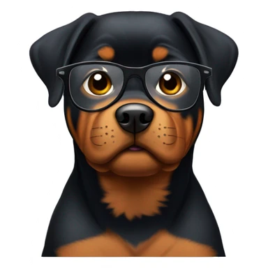 Rotweiler dog with glasses  sticker