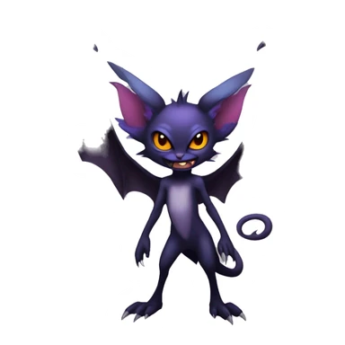  Anthro Kawaii Edgy Cool Vampiric Demonic Beautiful Noivern-Noibat-Litten with big Bat Ears full body sticker